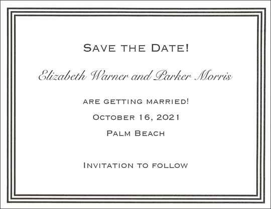 Grand Border Letterpress Save the Date Cards